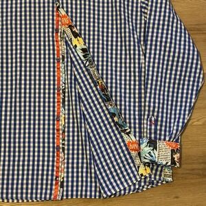 Au Noir Shirt Mens 9/5XL Gingham Plaid Comic Book Accents Flip Cuff LTD 1 Of 500